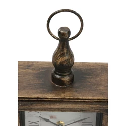 Vintage Distressed Table Clock With Box  For Living Room Decorative, Shabby Chic Desk Clock