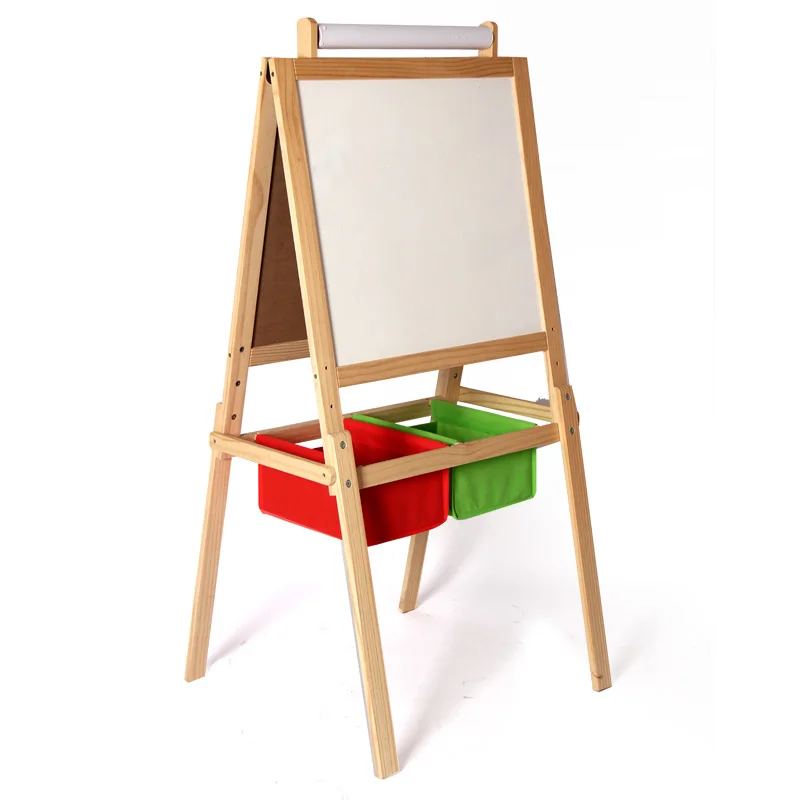 Portable Painting Double Side Pine Wood Kids Children Stands Art Easel Board