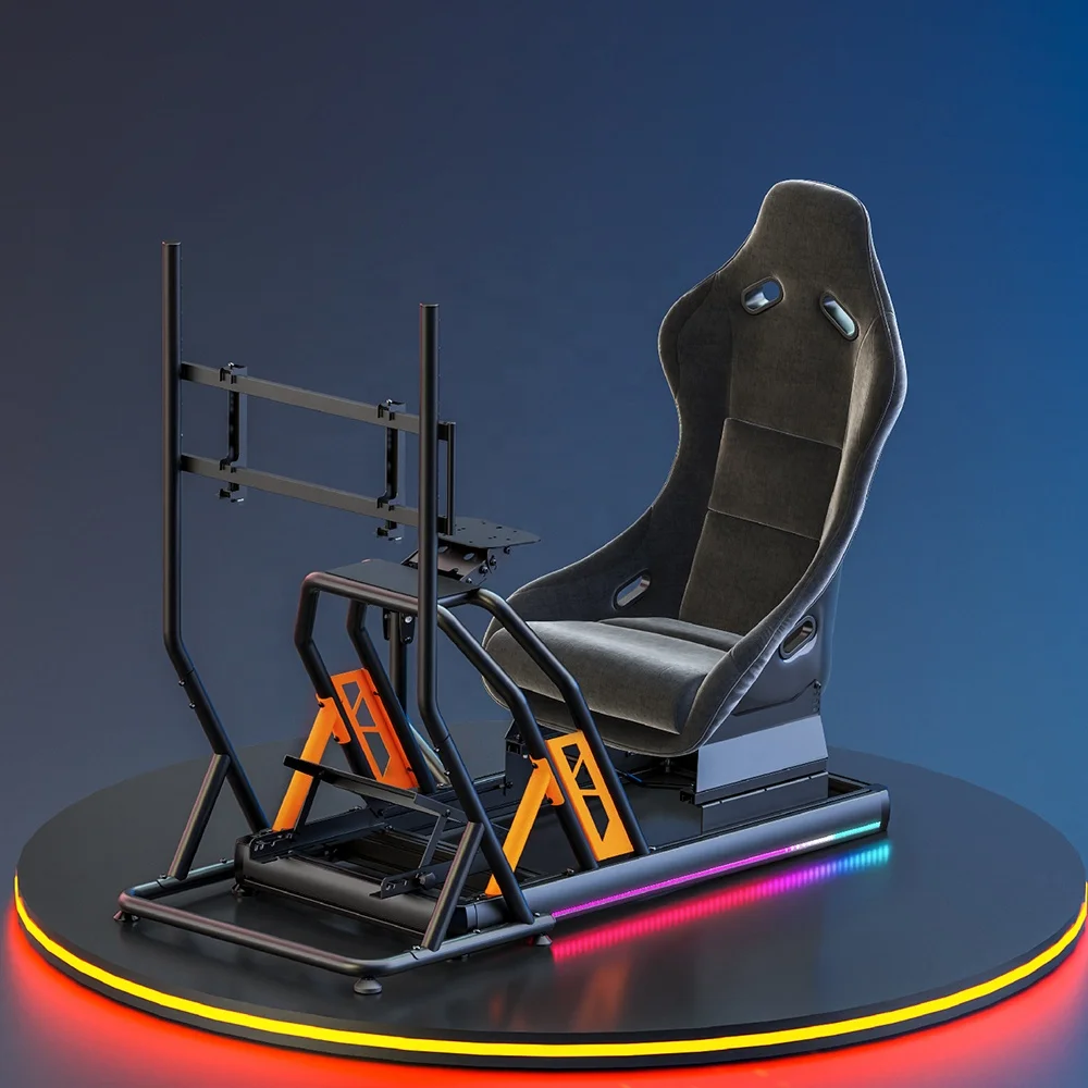LRS08-BS02 Aluminum Gaming Racing Sim Simulator Cockpit Driving Rig For G25 G27 G29 G920 Car GTR Simracing Seat 1st