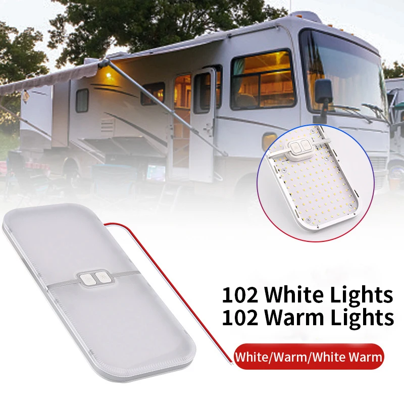 TYTXRV 12V-30V 14-16W RV Ceiling Lights Rectangle Vehicle Interior Lamp with Tact Switch for Truck RV Camper Van Caravan Cabin