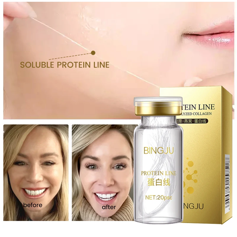 Absorbable facial lifting tension threads collagen protein thread with spray gold collagen thread set