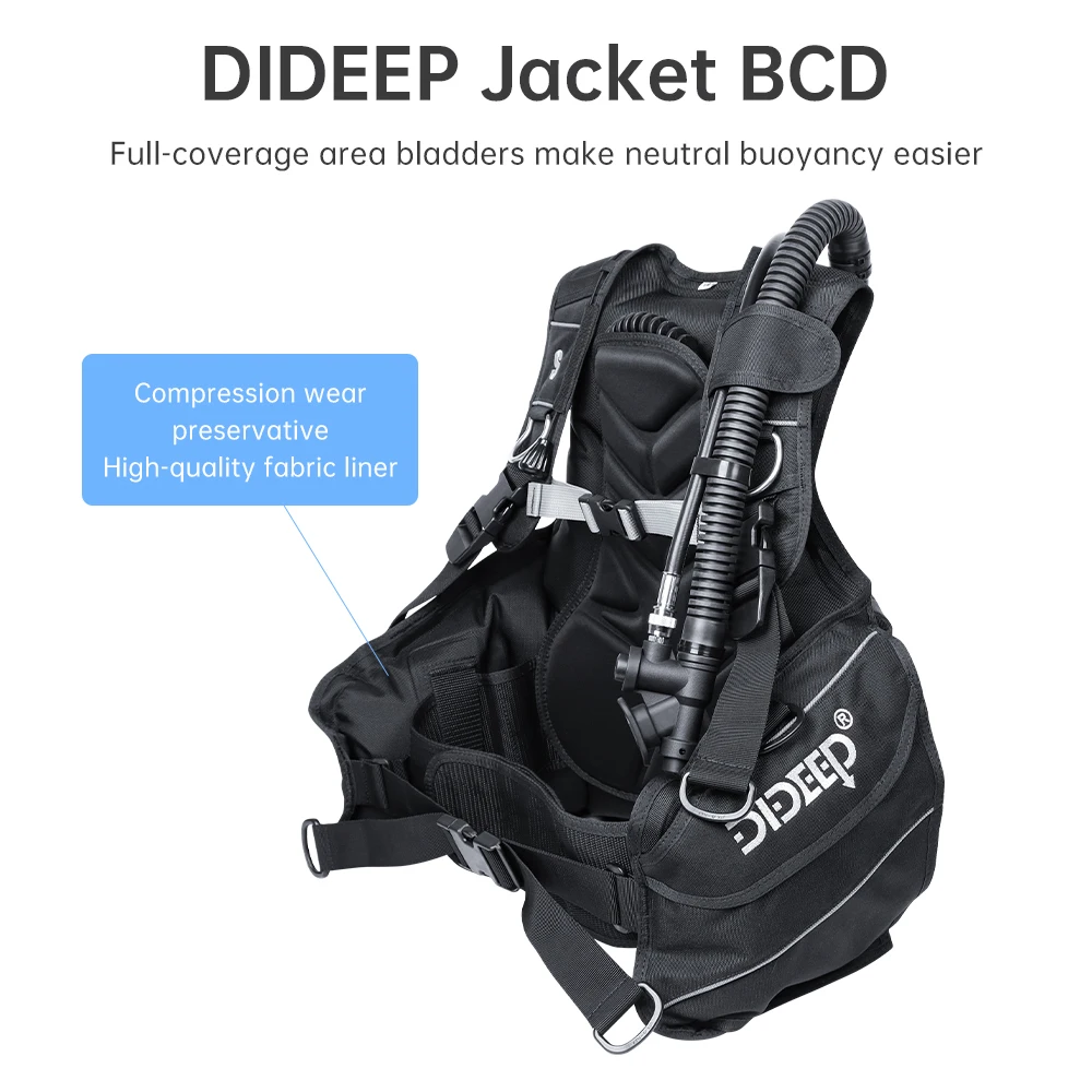 DIDEEP 3XS-3XL Scuba Diving Wing Buoyancy Compensator Device BCD Set