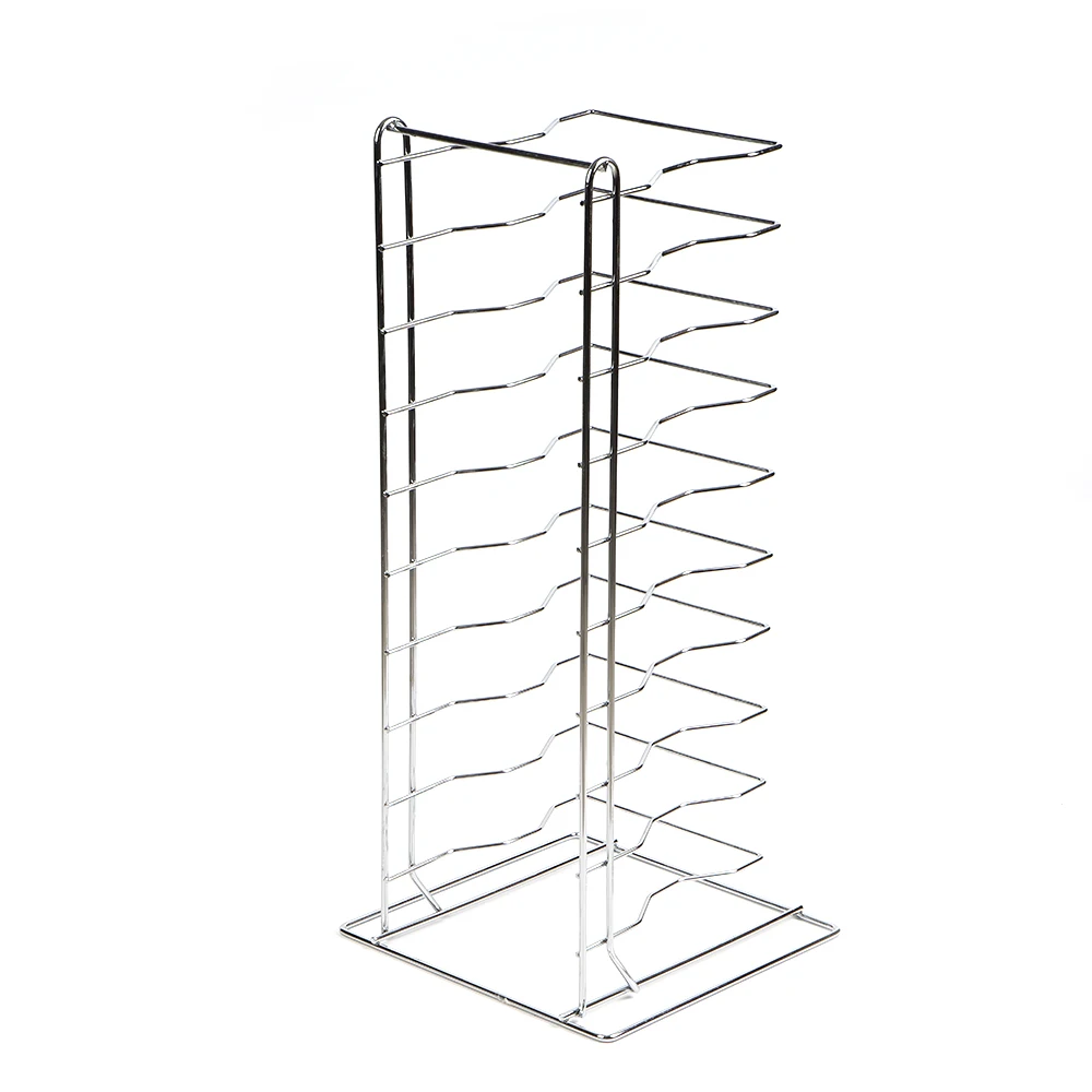 2024 New Heavy duty bakery chrome plated steel wire pizza pan screen rack 10 SLOT
