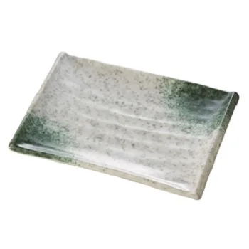 Elegant hot selling customized green decal textured Sleek rectangle flat  plate