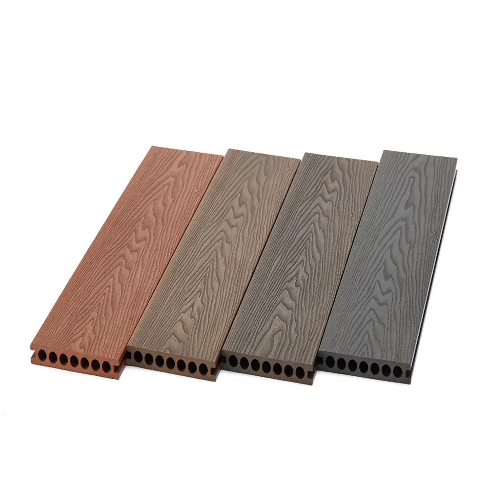 CE Anti-slip Waterproof PE Capped Wpc Wood Grain Deck Floor Wpc Terrassendielen for Exterior Flooring Use