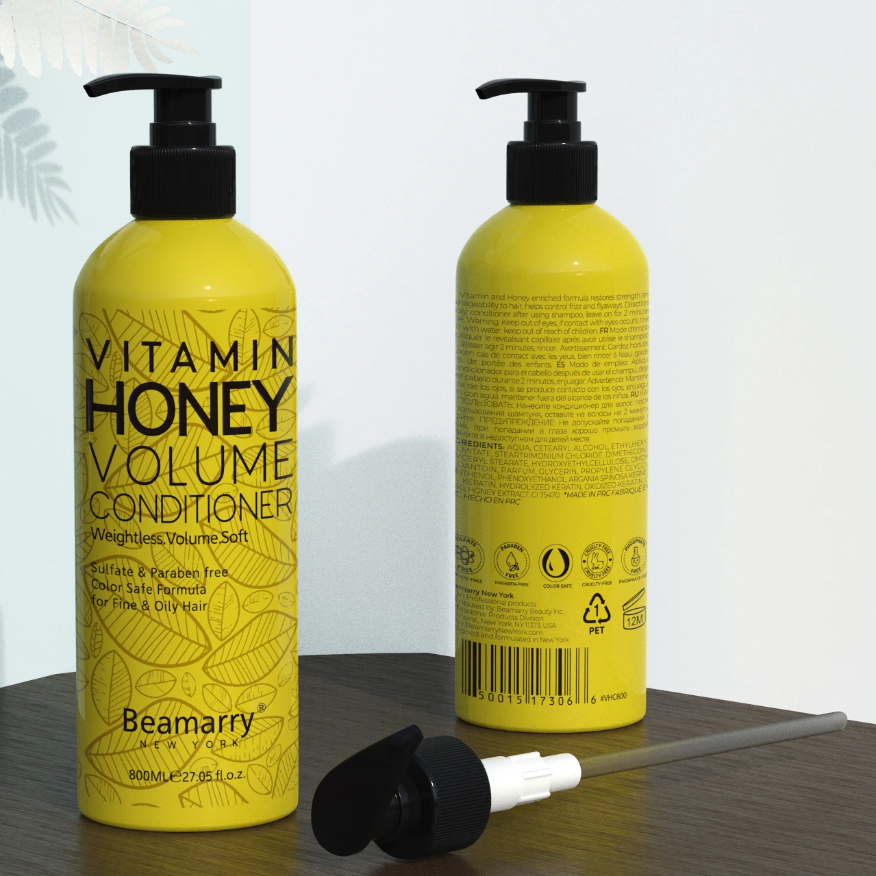 800ml OEM Available Vitamin and  Honey Long-Lasting Fullness Shampoo