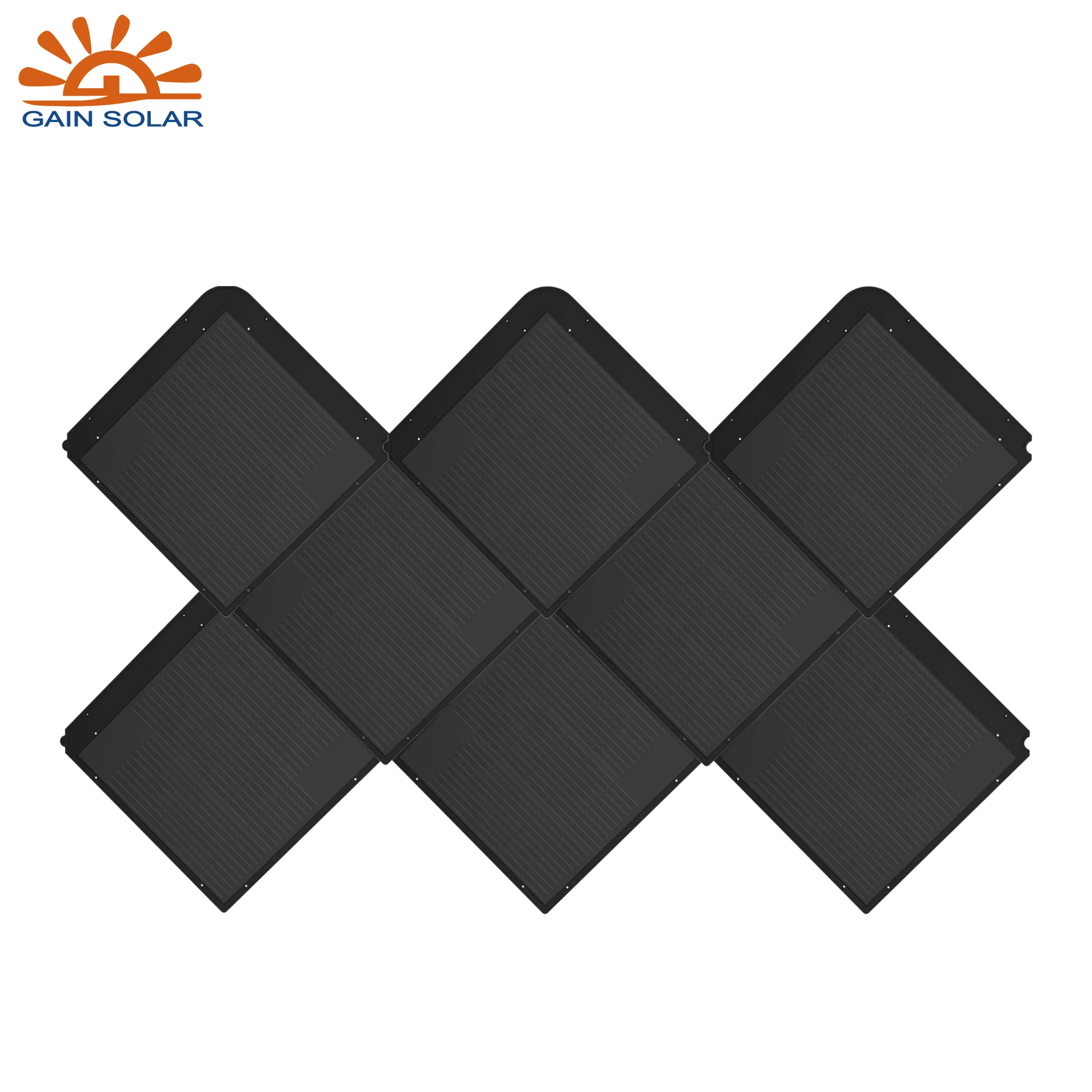 935mm*944mm Dragon Roof Ridge Tiles Black Solar PV Tiles Panels Tesja Solar Roof Tile Electricity Generation Roof System