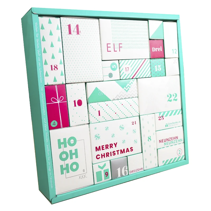 Custom Corrugated Calendar Boxes for Christmas Personalized Holiday Gift Boxes with Calendar Feature