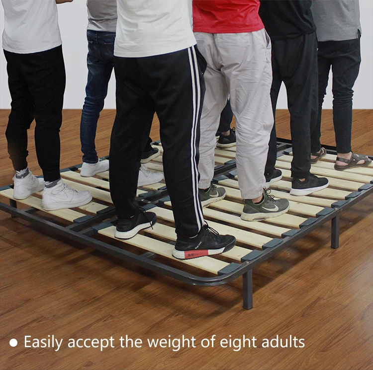 European style Steel frame light luxury modern design Upholstered bed king size queen size fabric leather bed