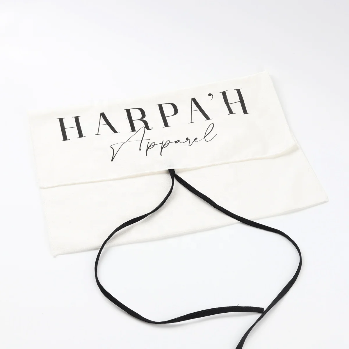 Custom Logo Printed Canvas Envelope Gift Packaging Bag Large Dust Envelope Flap Cloth Hat Pouch With Tie