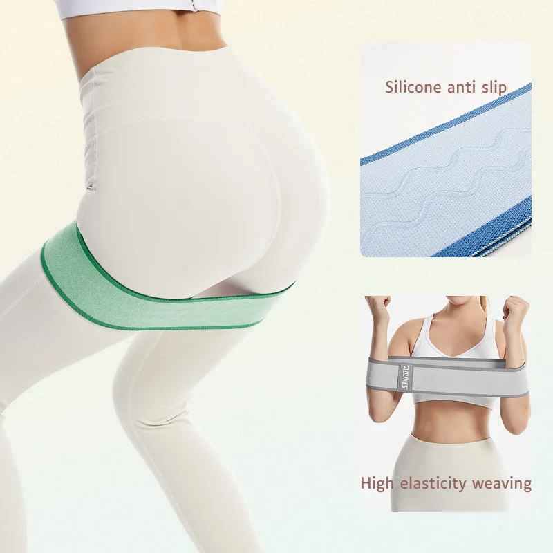 Aolikes 2023 New Sports fitness training tension band hip loop elastic band anti slip upgrade yoga band women