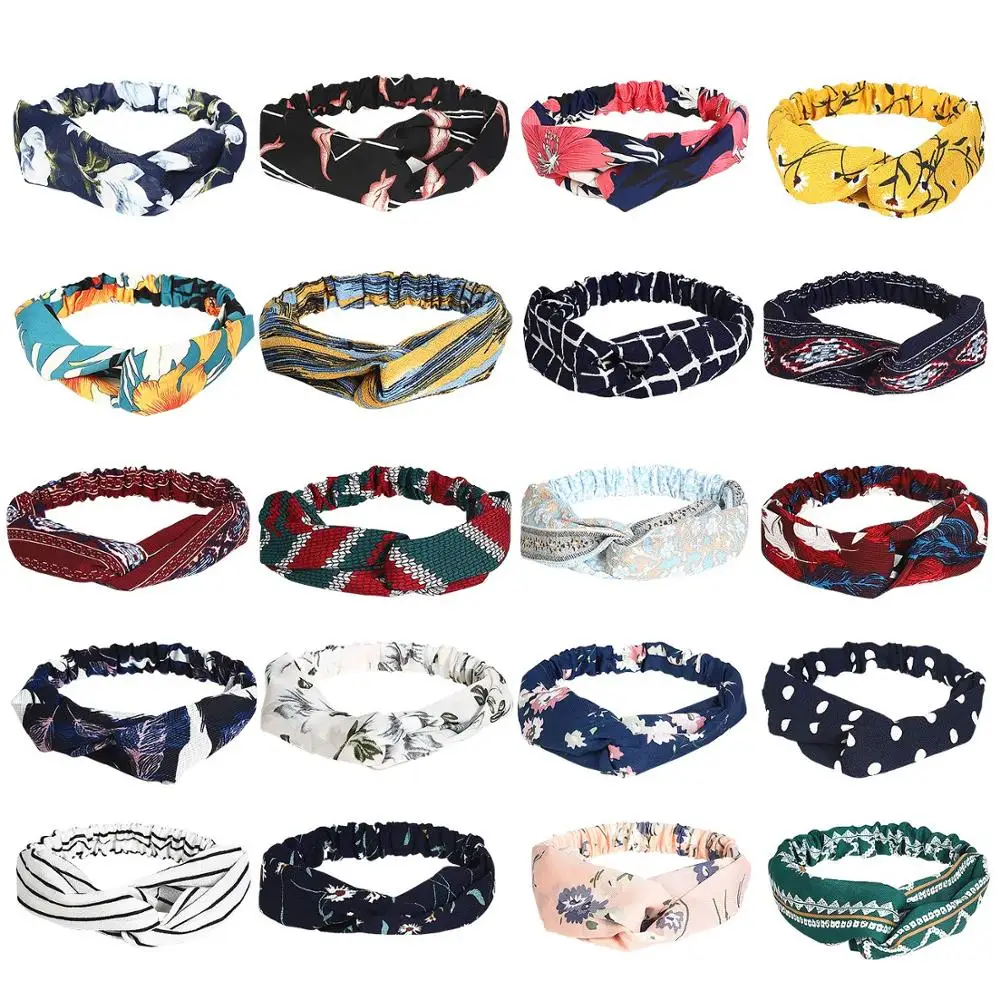 Hot Selling White Headband Fashion Twisted Knot Wholesale Embroidery Hair Embroidery  Floral Scrunchy Luxury Knotted Hairband