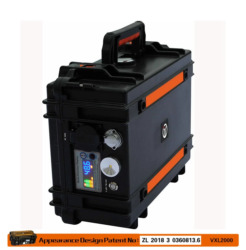 2000 watt Portable AC 110 230V Generator Lithium Battery 48v 40AH Solar Generator for Emergency Power Supply Backup