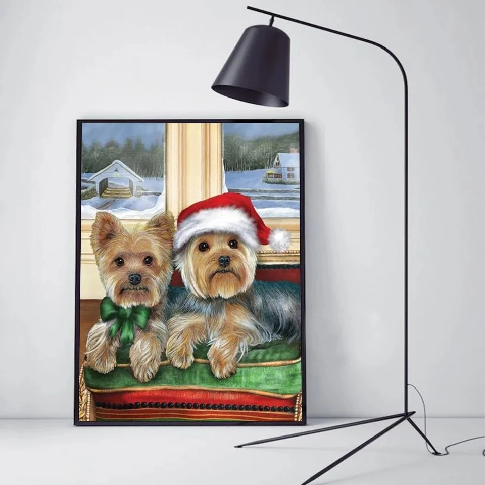 Animals Diamond Painting 5D Full Square Round Diamond Embroidery Dog picture Mosaic Cross Stitch Kit Christmas Home Decor Gift