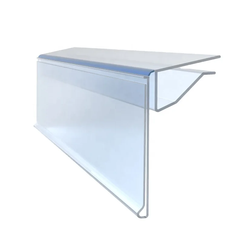 Meethope store pharmacy flat edge plastic data strip glass shelf label holder