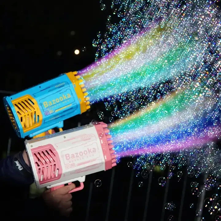 New Electrical 69 Holes Soap Bubble Machine Electric Bazooka Bubble Gun