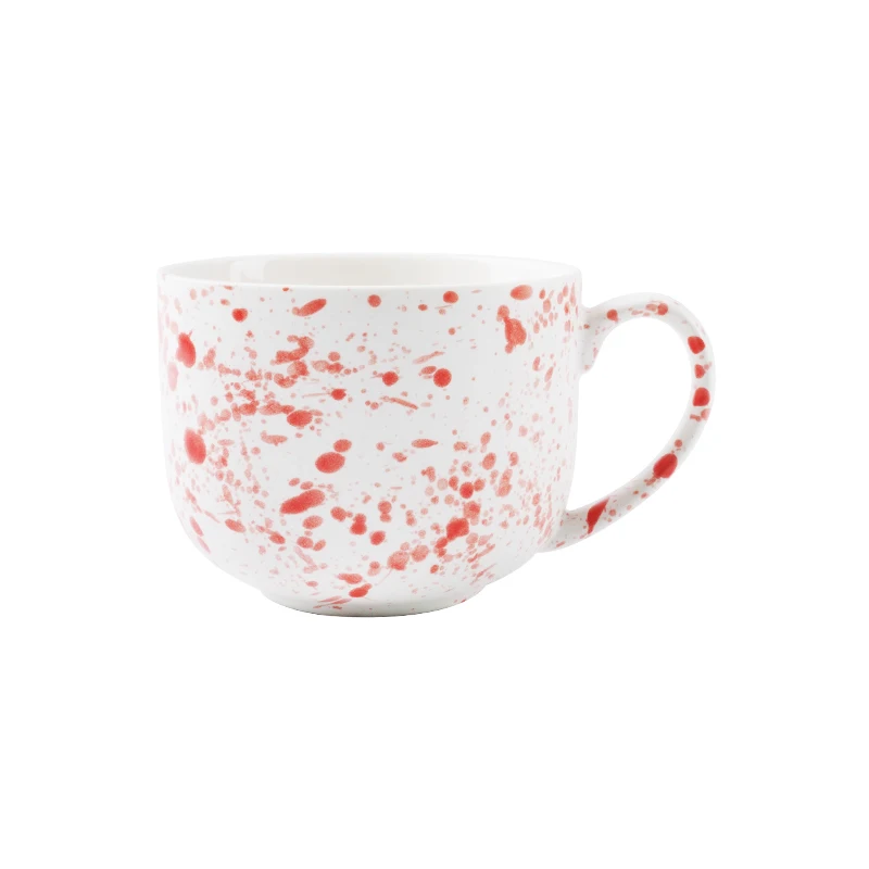 Custom Splatter Paint Speckled Coffee Mug Porcelain Splash Ink 15oz Nordic Ceramic Cup for Gift