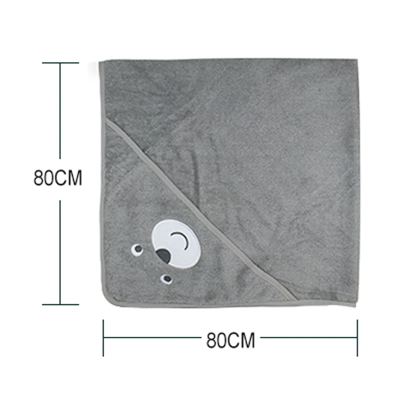 Factory custom 100% cotton baby hooded bath towel for kids