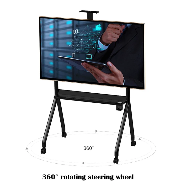 Mobile TV Cart With Wheels Rolling TV Stand Floor Stand For 55 120 Inch SPCC Cold Rolled Steel Rugged