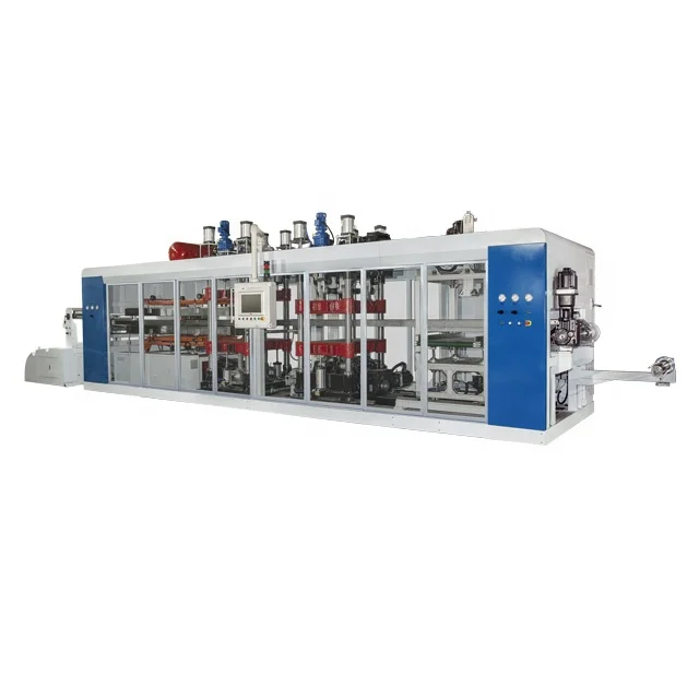 JinXin brand automatic high speed three stations plastic vacuum thermoforming machine