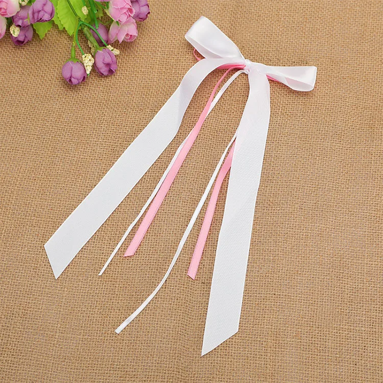 Ribbon Flower Wedding Car Decoration Mirror Door two color mixed ribbon