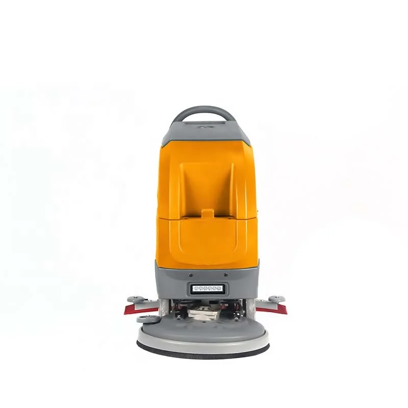 Manual street cleaning scrubbing hand push dust cleaner equipment walk behind floor scrubber machine