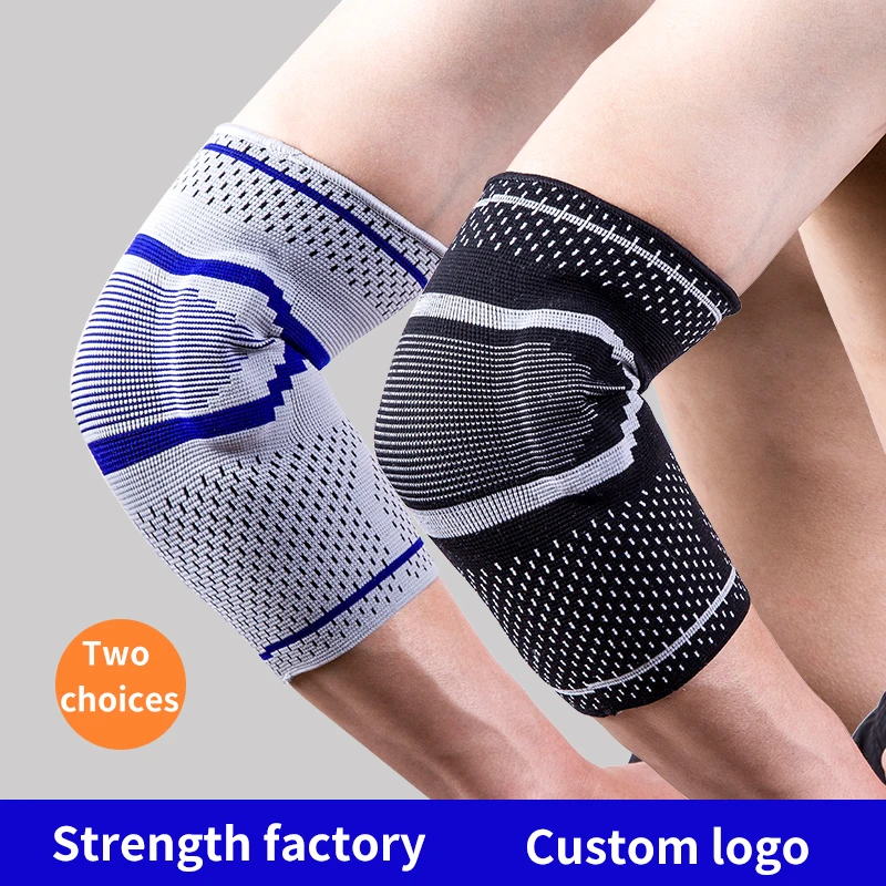 Customized LOGO Volleyball Soft Knitted Compression Joint Comfortable Anti-slip Elbow Brace Sleeve With Silicone