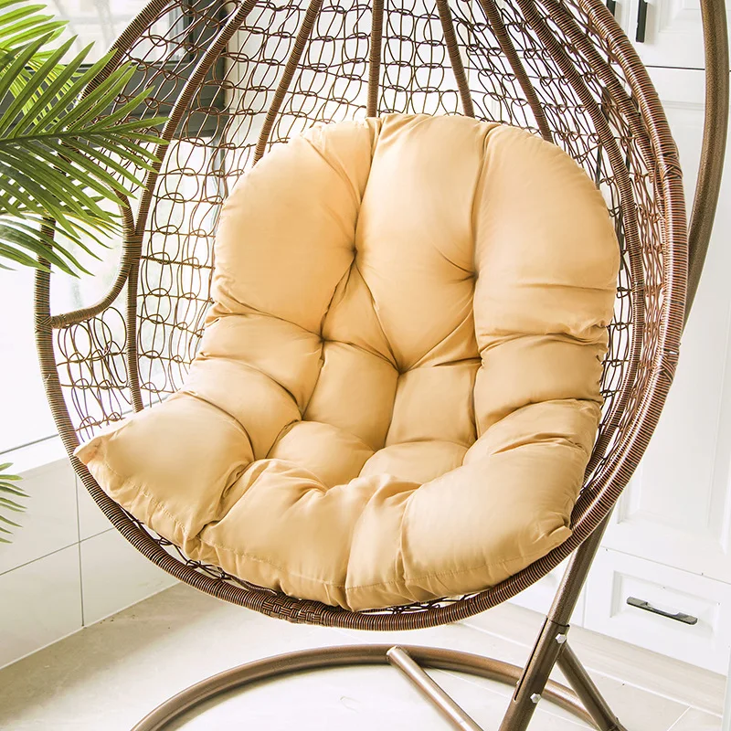 Solid color cradle cushion rattan chair removable and washable hanging basket hanging chair single swing seat large cushion