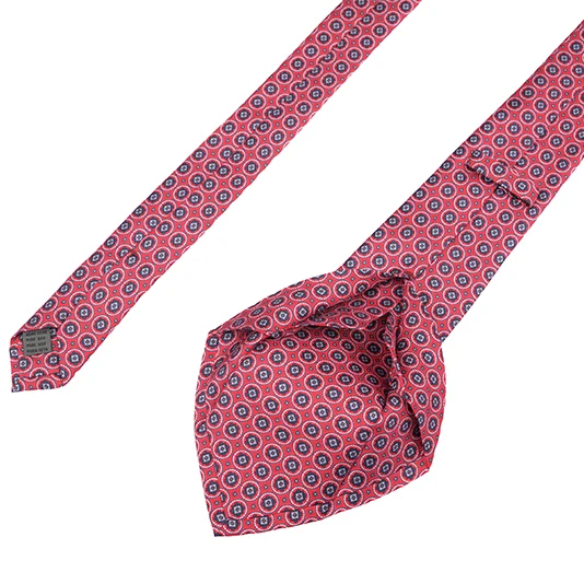 Luxury Custom Design Cravat Printed 7 Fold Silk Necktie