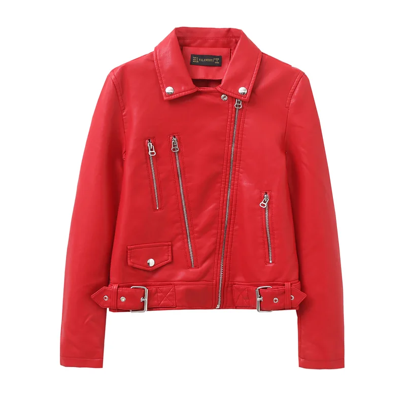 High Quality Plus Size Custom Female Faux Leather Biker Jacket For Women Ladies