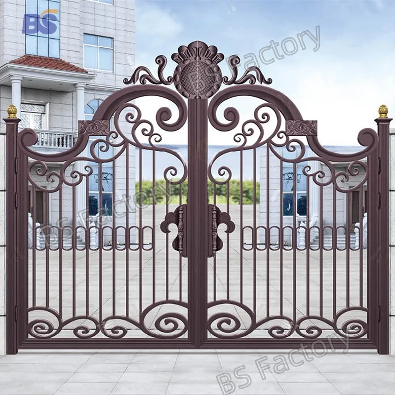 Courtyard carved hollowed-out aluminum art gate push pull European alloy villa translation sliding door