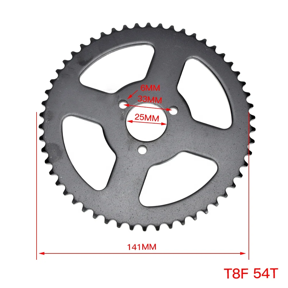 HIAORS Drive System T8F Chain with 6T Gear Box Rear Sprocket 108 Links for 2 Stroke 47cc 49cc Mini Pocket Bike Parts