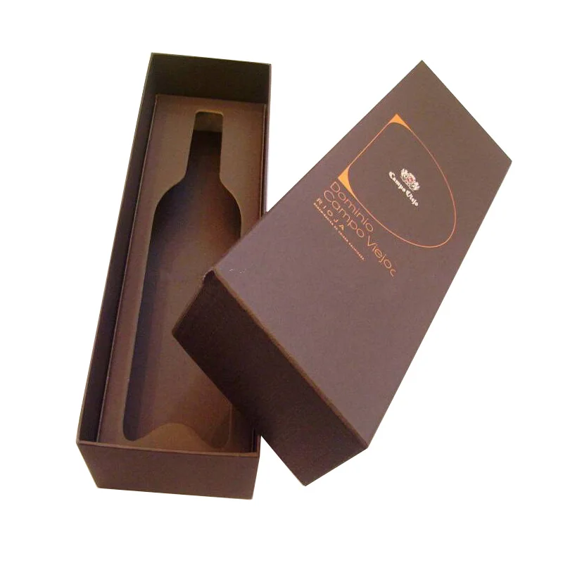 Luxury Vintage Slot Rigid Paper Wine Box Glass Bottle Beverage Cardboard Paper Packaging Gift Box from China Supplier