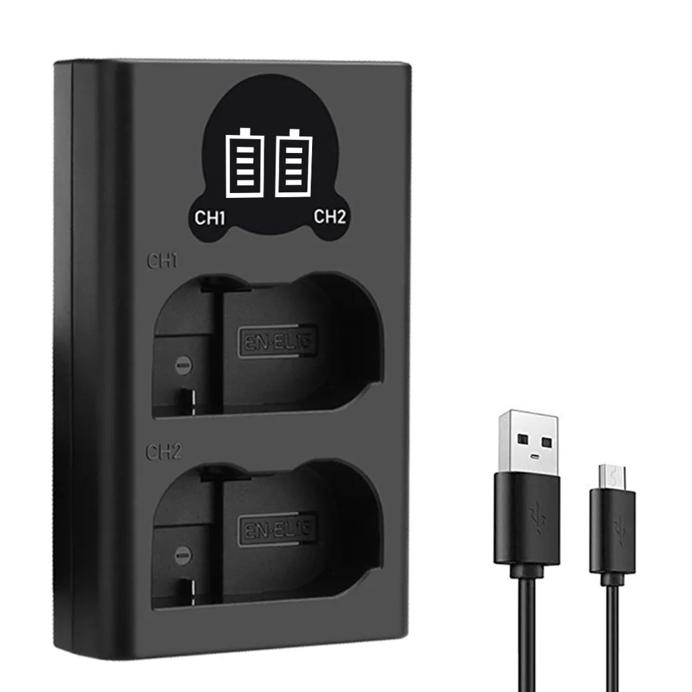 Powertrust интеллигентая (ый) ЖК-дисплей с двумя USB зарядное устройство для Nikon EN-EL15 RU EL15 батарея quick charge