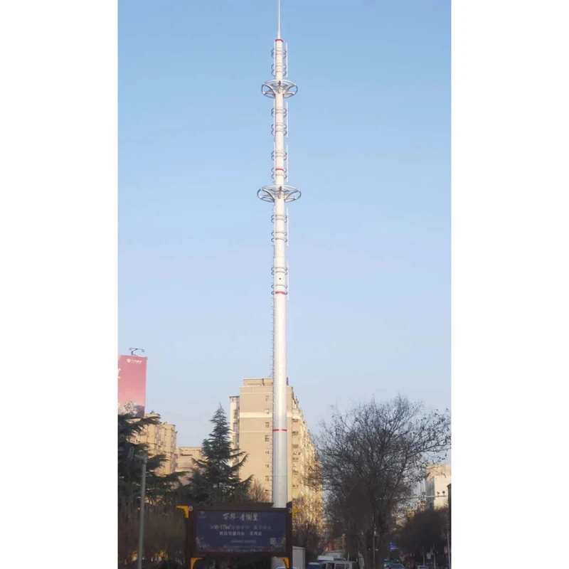 30m Galvanized Steel Single Mast Communication Antenna Mono Poles Cell Phone Radios Monopole Tower