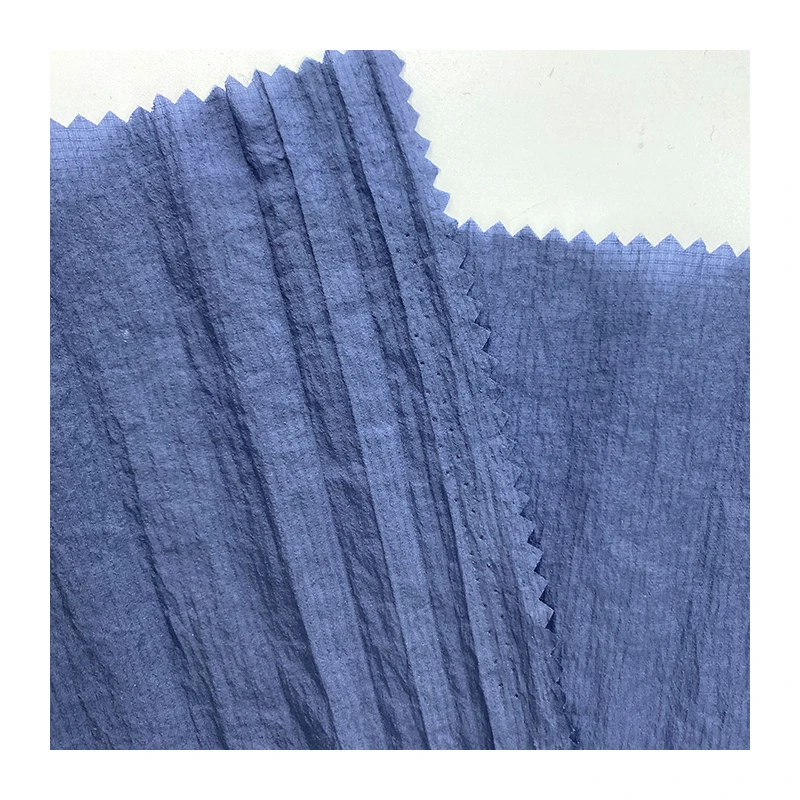 UPF50+ 100% Nylon 20D Crinkle Small Ripstop Nylon Fabric for Sun Protection Clothing