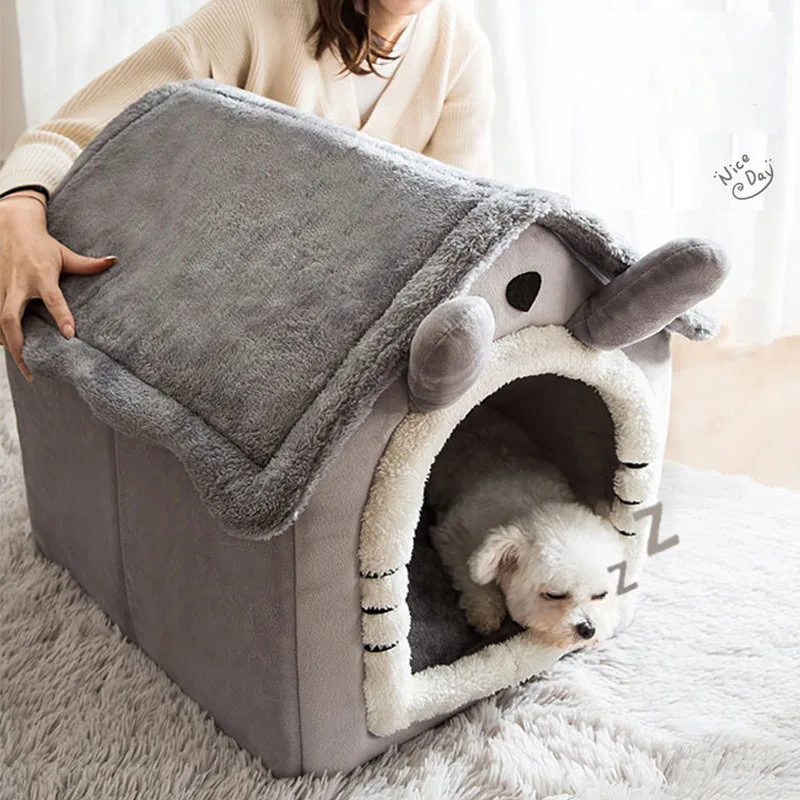 Faux Fur Ultra Soft Washable Cushion Fluffy Pet Beds Washable Plush House Eco Friendly Sofa Luxury Dog Bed