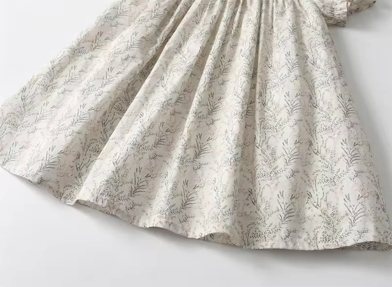 New Spring Collection Short Sleeve Flower Printed Princess Dresses Girls 10 Years High Cotton Casual Floral Solid Short Shorts