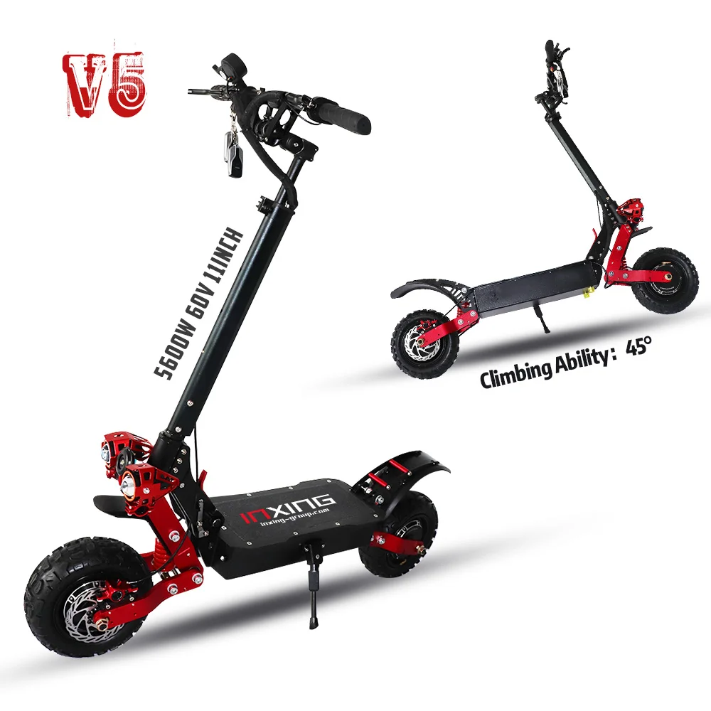 wholesale V5 electronic scooter 11inch 5600W Foldable 2 Wheel Adult  Dual Motor  Electric Scooters