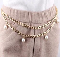 Новинка! Многослойный металлические цепи ссылка средства ухода за кожей цепи талии ремень Цепочка с подвесками