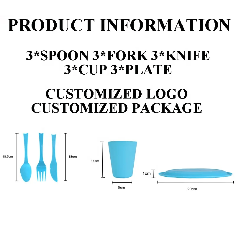 Wholesale cups plates PP dinnerware sets  Plastic tableware plastic spoon fork Knife Plastic Dinner Set Camping Tableware