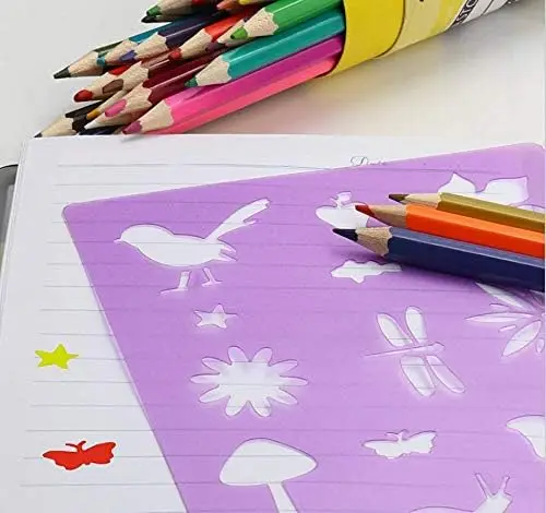 34 PCS 0.5mm Thick PP Plastic Drawing Stencils Set for Kids, Over 500 Stencil Shapes, Reusable Plastic Drawing Templates