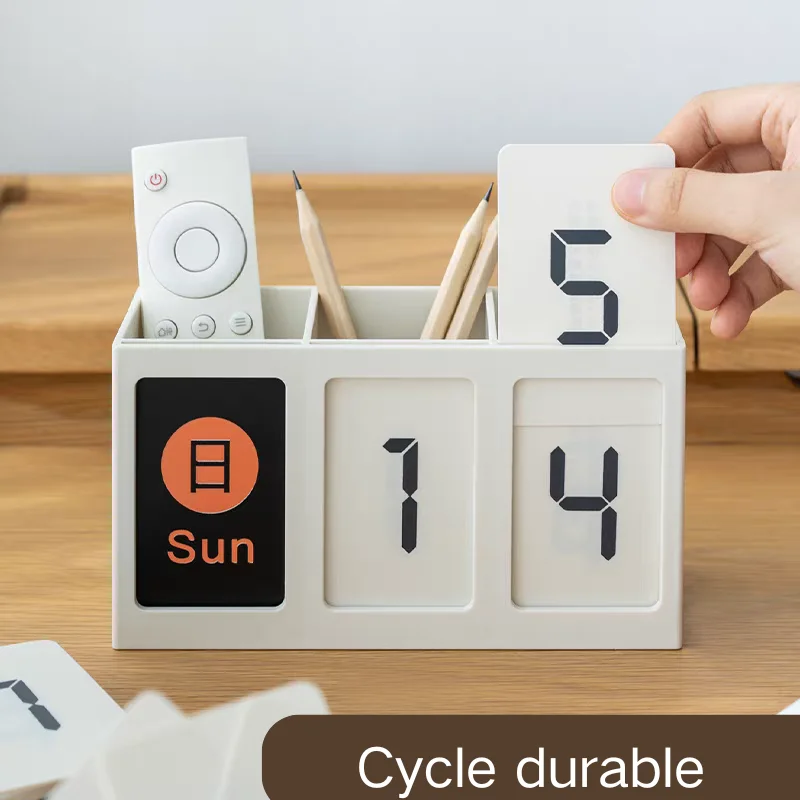 Hot new style recycling desk calendar Creative multifunction simple school office desktop pen container decoration