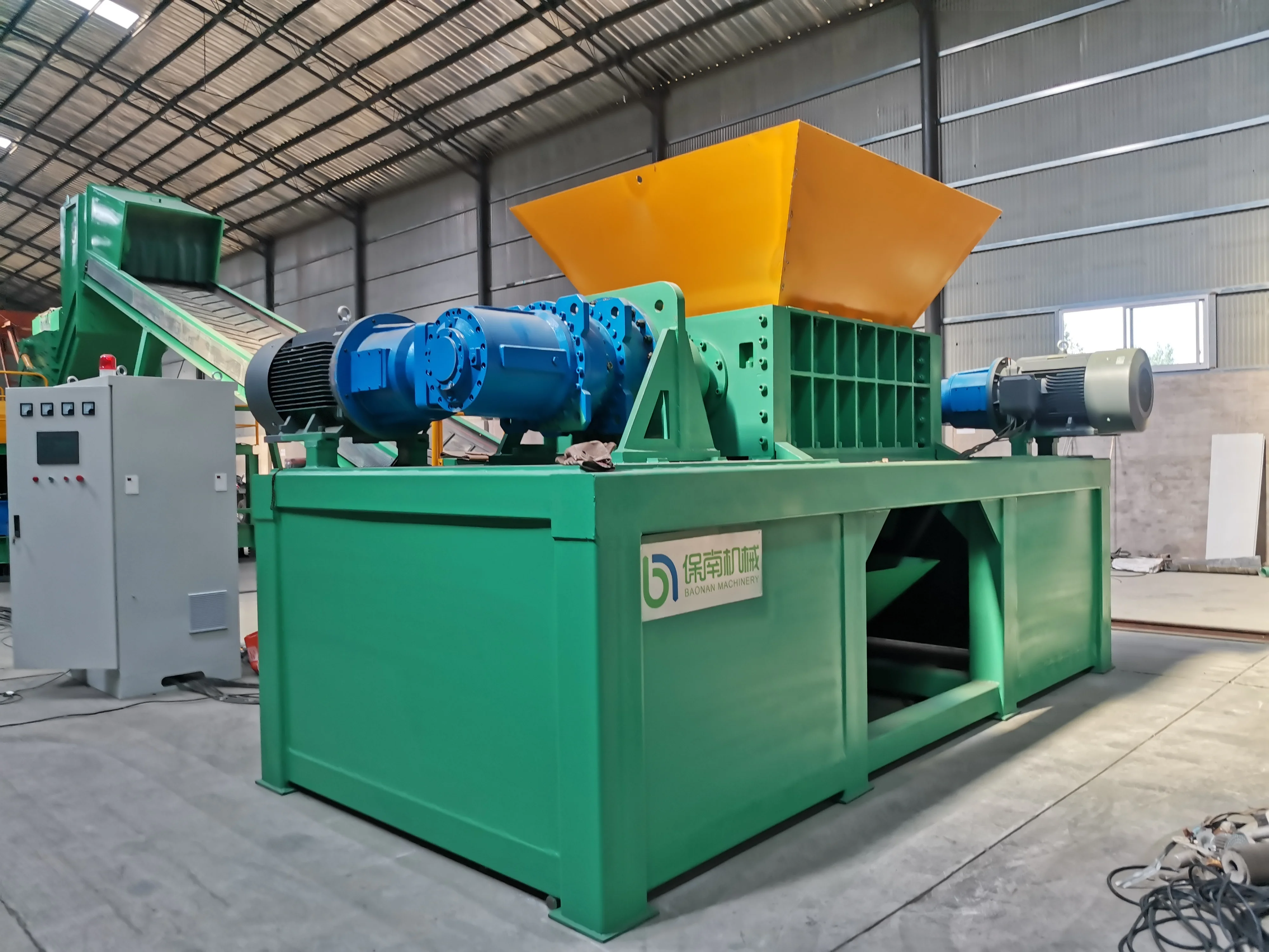 OEM Double Shaft Scrap Engine Metal Crusher Used Car Shell Shredding Waste Metal Shredder Machine For Sale