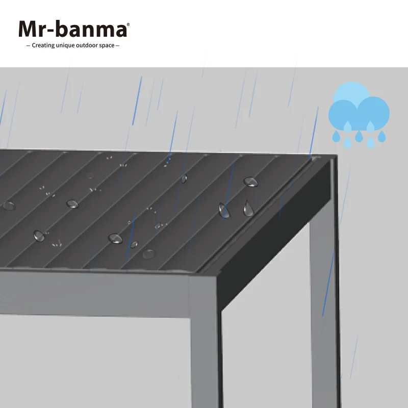 Factory Louver Roof Retractable Pergola Aluminium Manuel Pergola With Gazebo