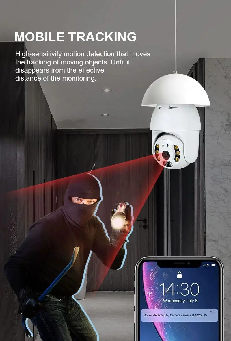 2022 Новая легкая камера 3MP / 5MP FHD Wi-Fi Умный дом CCTV полноцветное ночное видение 3 6 мм объектив