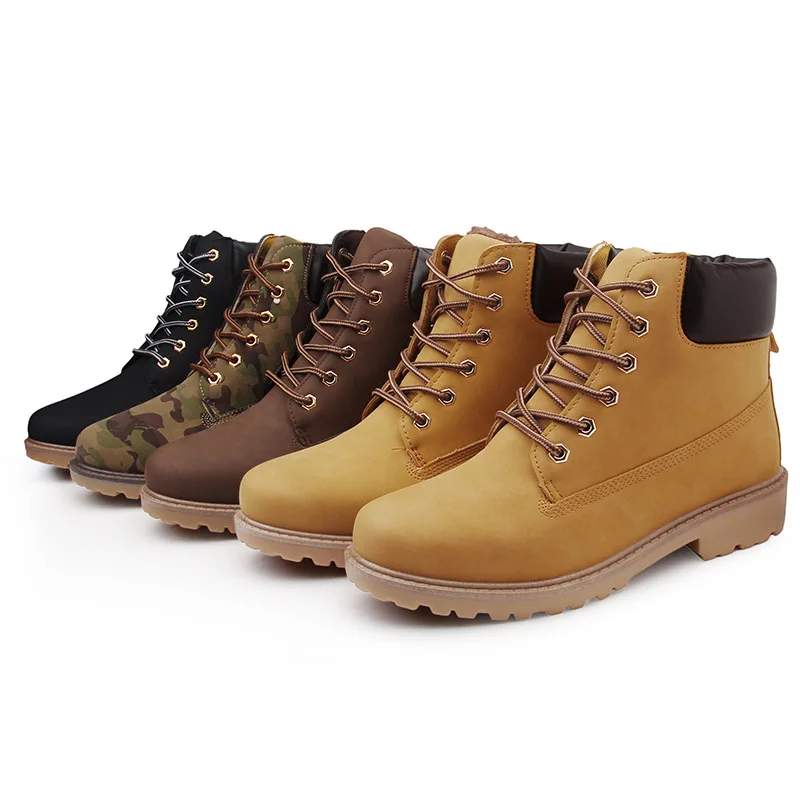 Autumn Winter High-Top Fashion Trend Couples Martin Boots Black Camouflage Men Women Plus Size Casual Shoes