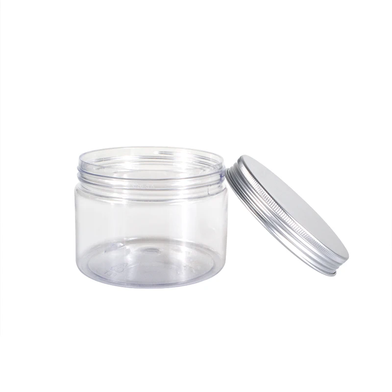 
factory direct sale PET plastic jar with silver top lid for food storage candy 