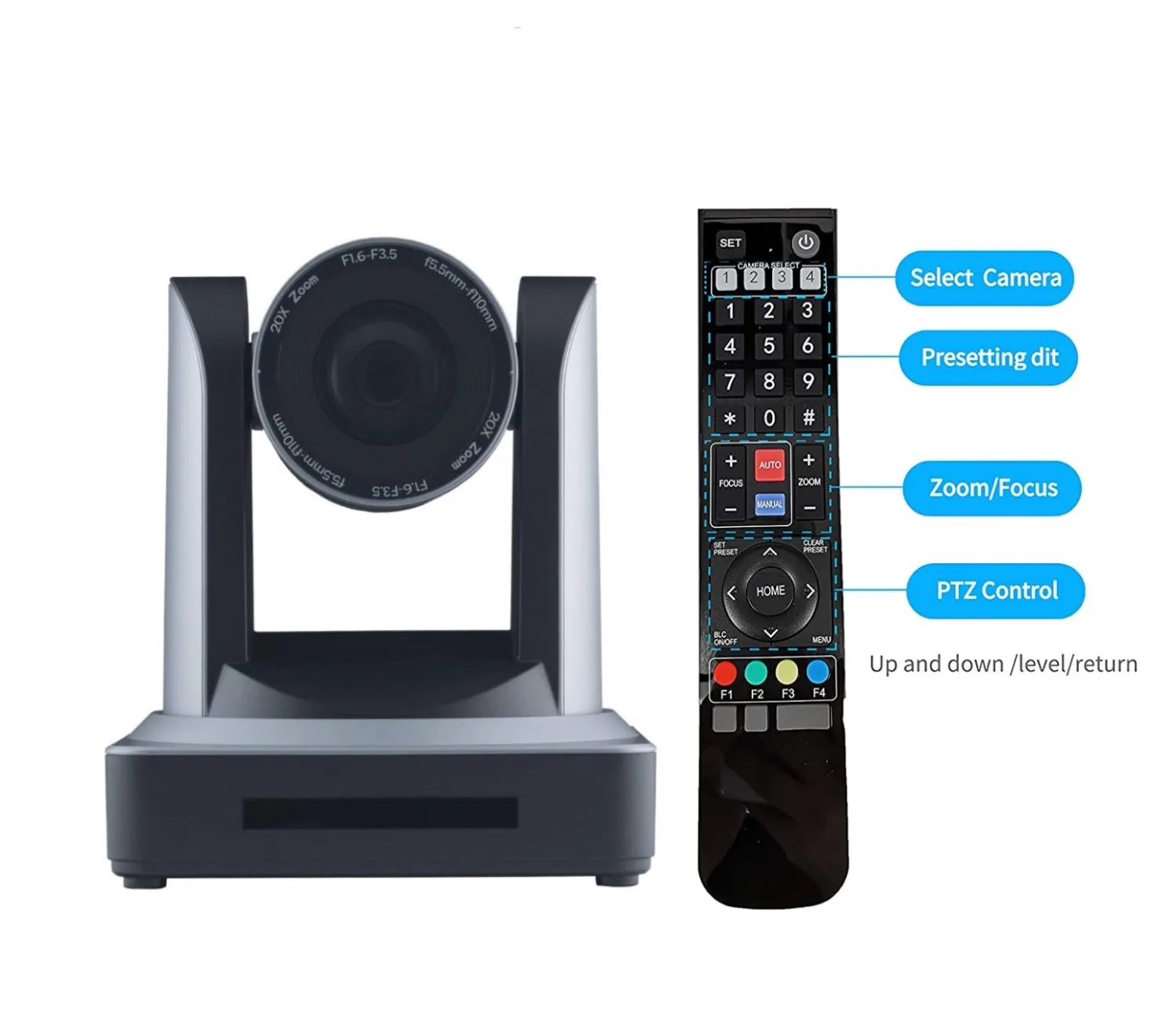 360 Pantilt wide angle 12X/20X/30X optical zoom video camera HD-SDI Poe live commerce PTZ camera for TikTok/Church/concerts/zoom
