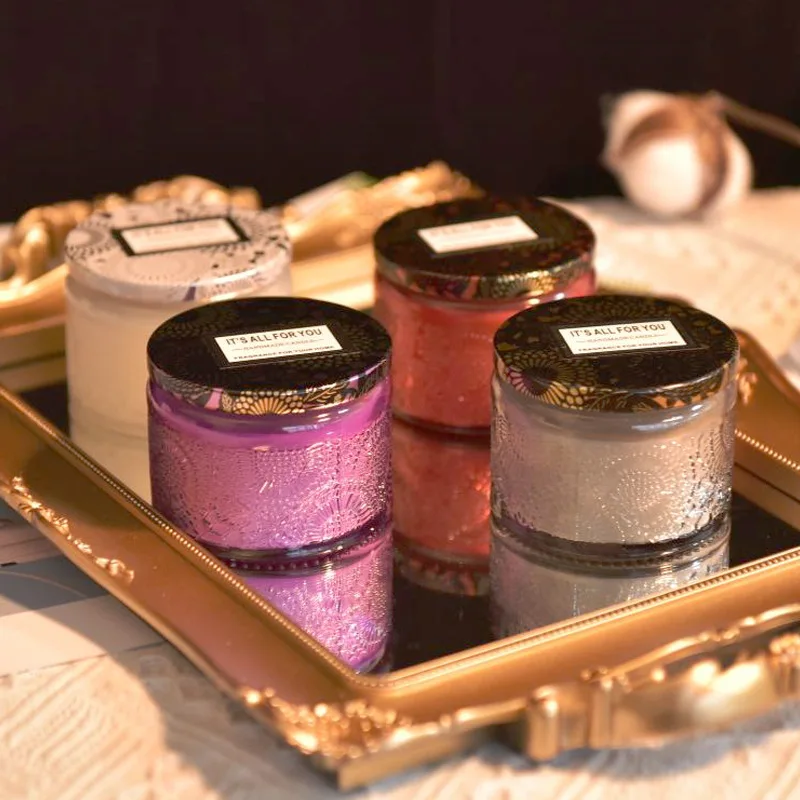 SuXiu OEM soya wax candles Aromatherapy Home room refreshing relief glass candle Holiday gift Smokeless soy wax cylinder incense